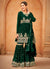 Dark Green Sequence Embroidery Anarkali Gharara Suit