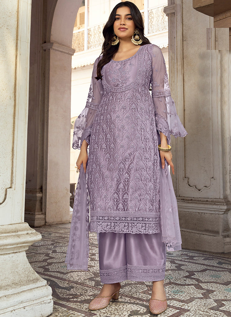 pakistani dress purple Satin Purple Designer Pakistani Suit