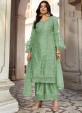 Light Green Embroidery Pakistani Pant Style Suit