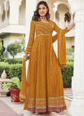 Yellow Sequence Embroidery Georgette Anarkali Suit