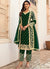Dark Green Embroidery Pakistani Pant Style Suit