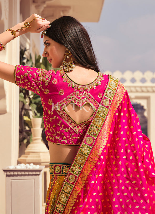 Update 151+ lehenga choli yellow and pink best