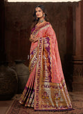 Pink And Purple Patola Silk Saree