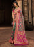 Green And Magenta Patola Silk Saree
