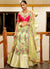 Lime Green And Pink Multi Embroidery Wedding Lehenga Choli