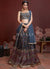 Navy Blue Embroidered Traditional Wedding Lehenga Choli