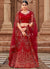 Red Zari And Mirror Embroidered Lehenga Choli 