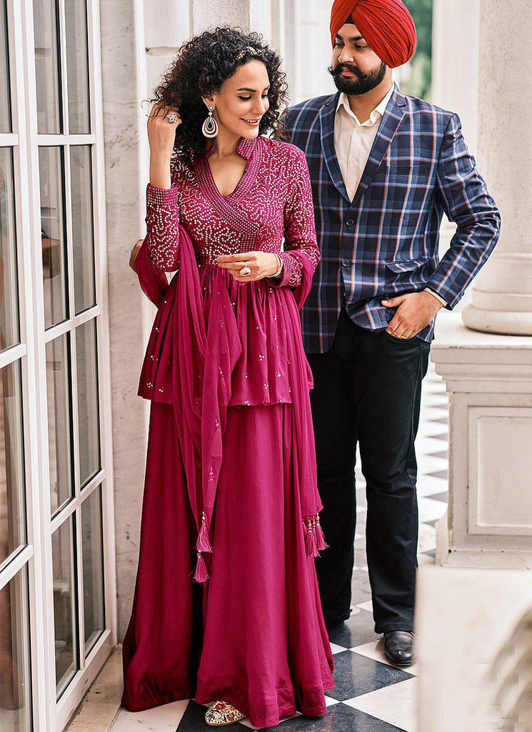 Pink Sequence Gharara Suit In Germany