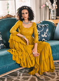 Mustard Yellow Designer Gharara Suit In UK