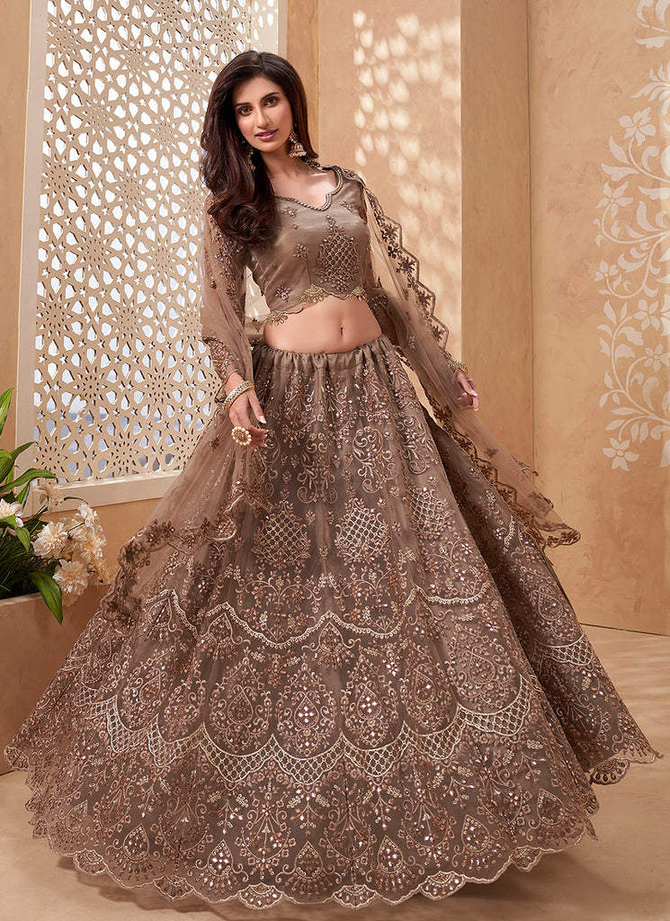 Brown Designer Weddinng Lehenga Choli In USA