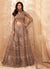 Brown Cutwork Embroidered Designer Weddinng Lehenga Choli 
