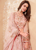 Peach Embroidered Designer Weddinng Lehenga Choli In UK