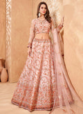 Soft Peach Multi Embroidered Designer Weddinng Lehenga Choli 