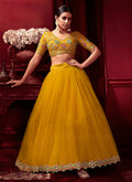Yellow Multi Embroidered Designer Lehenga Choli With Dupatta