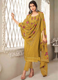 Yellow Floral Embroidery Traditional Salwar Kameez