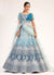 Blue Shaded Designer Embroidered Soft Net Wedding Lehenga Choli