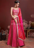 Rich Pink Embroidered Traditional Wedding Lehenga Choli