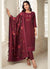Cherry Red Floral Embroidery Traditional Salwar Kameez