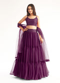 Deep Purple Sequence Georgette Lehenga Choli