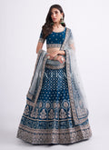 Royal Blue Heavy Embroidered Designer Wedding Lehenga Choli