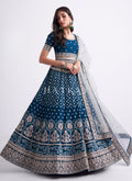 Buy Wedding Outfit - Royal Blue Heavy Embroidered Designer Wedding Lehenga Choli
