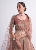 Buy Bridal Lehenga - Rust Red Shaded Heavy Embroidered Designer Wedding Lehenga Choli