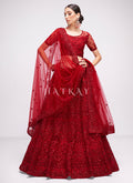 Bridal Red Sequence Embroidered Wedding Lehenga Choli