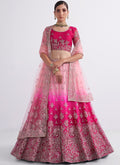 Pink Ombré Zarkan Embroidery Wedding Lehenga Choli 