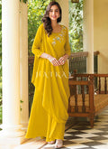 Yellow Embroidered Georgette Anarkali Gown