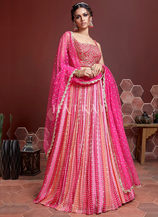 Buy SHYAMALI FASHION Women's Embroidery Net Solid Cap Sleeve Heavy Flare  Semi-Stitched Lehenga Choli With Dupatta (Pink) at Amazon.in