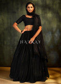 Black All Sequence Embroidered Designer Lehenga Choli