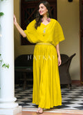 Buy Gown - Neon Yellow Minimalist Embroidered Crushed Gown