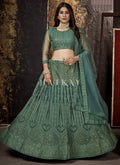 Green Sequence Embroidered Lehenga Choli