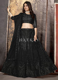 Black Sequence Embroidered Lehenga Choli