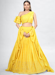 Yellow Embroidery Festive Lehenga Choli