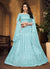 Sky Blue Mirror Work Net Lehenga Choli