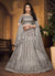 Grey Mirror Work Net Lehenga Choli