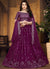 Plum Purple Mirror Work Net Lehenga Choli