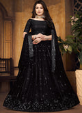 Black Mirror Work Net Lehenga Choli