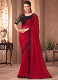 Red Sequence Embroidery Traditional Wedding Saree