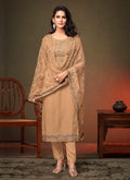 Brown Swaroski Embroidered Indian Pant Suit