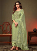 Green  Swaroski Embroidered Indian Pant Suit