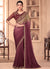 Wine Sequence Embroidery Traditional Wedding Saree
