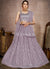 Lavender Mirror Work Embroidery Net Lehenga Choli