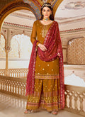 Mustard Yellow Georgette Gotapatti Palazzo Suit