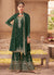 Deep Green Zari Embroidered Festive Palazzo Style Suit