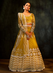 Yellow Foil Sequence Embroidered Designer Lehenga Choli