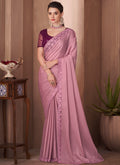 Lavender Sequence Embroidery Traditional Wedding Saree