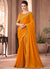 Yellow Sequence Embroidery Traditional Wedding Saree