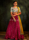 Magenta And White Floral Sequence Embroidered Designer Lehenga Choli